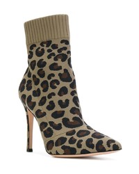 braune Stiefeletten mit Leopardenmuster von Gianvito Rossi