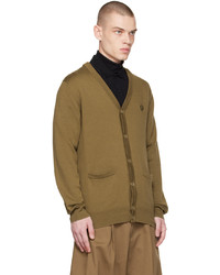 braune Strick Strickjacke von Fred Perry