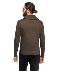 braune Strickjacke mit einem Schalkragen von Vincenzo Boretti