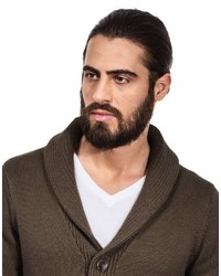 braune Strickjacke mit einem Schalkragen von Vincenzo Boretti