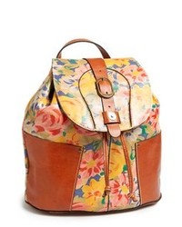 braune Taschen mit Blumenmuster