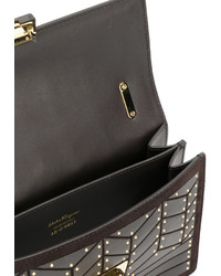 braune Taschen mit geometrischem Muster von Salvatore Ferragamo