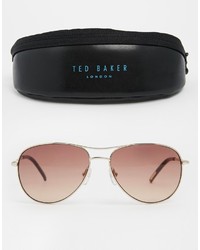 braune und goldene Sonnenbrille von Ted Baker