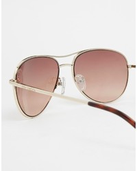 braune und goldene Sonnenbrille von Ted Baker