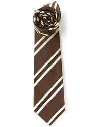 braune vertikal gestreifte Krawatte von Kiton