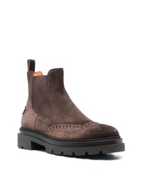 braune verzierte Chelsea Boots aus Wildleder von Santoni