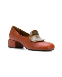 braune verzierte Leder Pumps von Marni