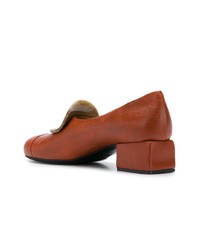 braune verzierte Leder Pumps von Marni