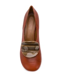 braune verzierte Leder Pumps von Marni