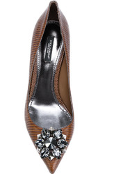 braune verzierte Pumps von Dolce & Gabbana