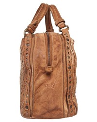 braune verzierte Shopper Tasche aus Leder von forty°