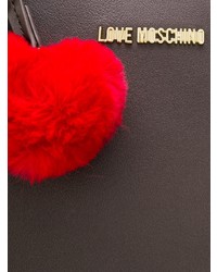 braune verzierte Shopper Tasche aus Leder von Love Moschino
