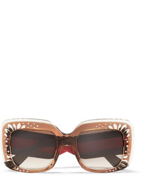 braune verzierte Sonnenbrille von Gucci