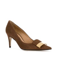 braune verzierte Wildleder Pumps von Sergio Rossi