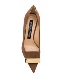 braune verzierte Wildleder Pumps von Sergio Rossi