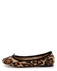 braune Wildleder Ballerinas mit Leopardenmuster von Sam Edelman