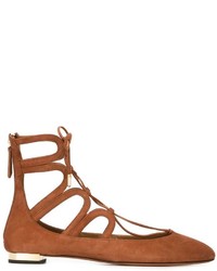 braune Wildleder Ballerinas von Aquazzura