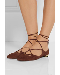 braune Wildleder Ballerinas von Aquazzura