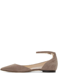 braune Wildleder Ballerinas von Jimmy Choo