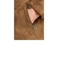 braune Wildleder Bikerjacke von Jack & Jones