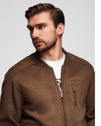braune Wildleder Bomberjacke von OMBRE