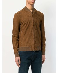 braune Wildleder Bomberjacke von Salvatore Santoro