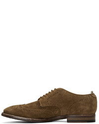 braune Wildleder Brogues von Officine Creative