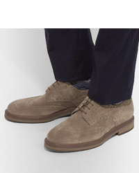 braune Wildleder Brogues von Brunello Cucinelli