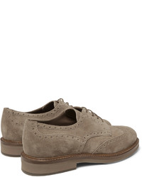 braune Wildleder Brogues von Brunello Cucinelli