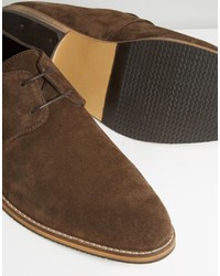 braune Wildleder Derby Schuhe von Asos