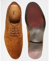 braune Wildleder Derby Schuhe von Asos