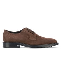 braune Wildleder Derby Schuhe von Tod's