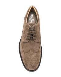 braune Wildleder Derby Schuhe von Hogan