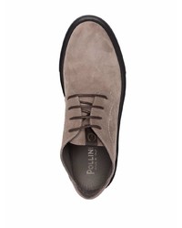 braune Wildleder Derby Schuhe von Pollini