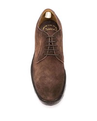 braune Wildleder Derby Schuhe von Officine Creative