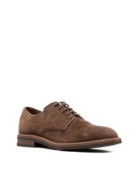 braune Wildleder Derby Schuhe von Brunello Cucinelli