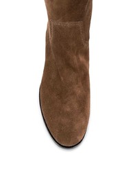 braune Wildleder mittelalte Stiefel von Santoni