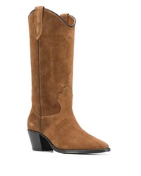 braune Wildleder mittelalte Stiefel von Paris Texas