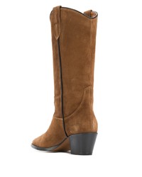 braune Wildleder mittelalte Stiefel von Paris Texas