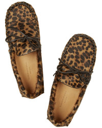 braune Wildleder Mokassins mit Leopardenmuster von Etoile Isabel Marant