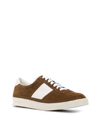 braune Wildleder niedrige Sneakers von Tom Ford