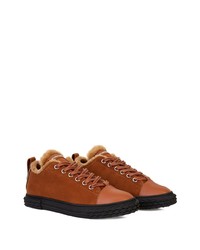 braune Wildleder niedrige Sneakers von Giuseppe Zanotti