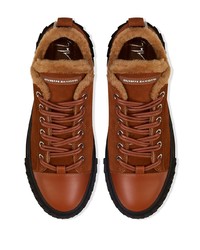 braune Wildleder niedrige Sneakers von Giuseppe Zanotti