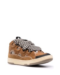 braune Wildleder niedrige Sneakers von Lanvin