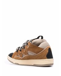 braune Wildleder niedrige Sneakers von Lanvin