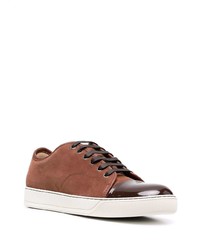 braune Wildleder niedrige Sneakers von Lanvin