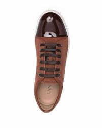 braune Wildleder niedrige Sneakers von Lanvin