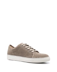 braune Wildleder niedrige Sneakers von Lanvin