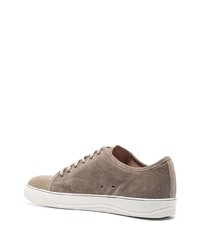 braune Wildleder niedrige Sneakers von Lanvin