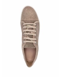 braune Wildleder niedrige Sneakers von Lanvin